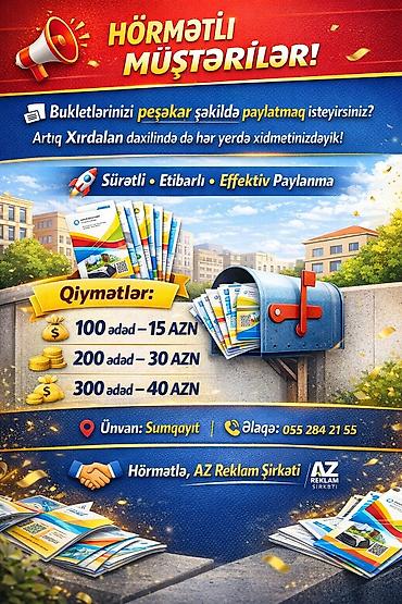 ev temizliyi: Xırdalan və Sumqayıt ərazisində bukletlərin peşəkar paylanması xidməti — 1