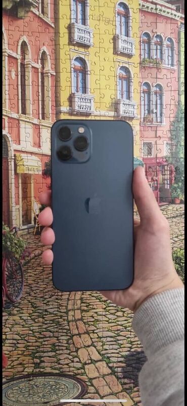 iphone 12 pro 128gb qiymeti: IPhone 12 Pro Max, 256 GB, Blue Titanium, Simsiz şarj, Face ID, Sənədlərlə