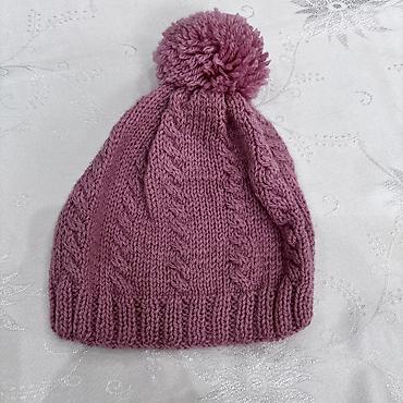 papaq modelləri: Qırmızı əl toxuması papaq - Material: qalın, yumşaq akril/əyri iplik — 7