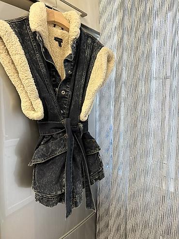 giyim: Qız uşaqları üçün dəriyə bənzər yuyulmuş qara denim — 2