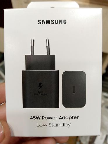 Samsung 45W sürətli şarj adapteri. Bu adapter yüksək enerji təchizatı