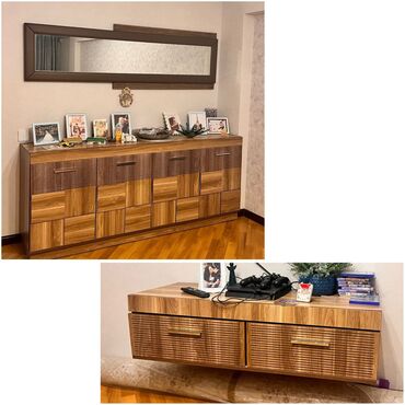 мебель для дачи бу: GnkKamod guzgulu ve tv stend.qiymet dest 250 man.kamod(2.08sm)Tv