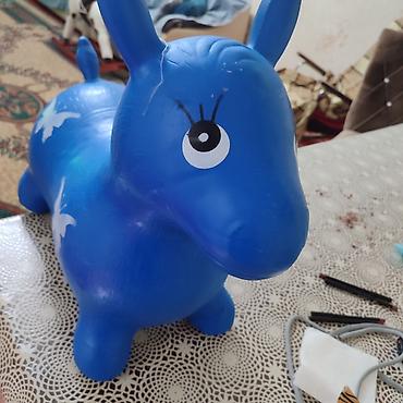 toy pudil: Məhsul: Uşaq üçün şişmə tullanma oyuncağı – mavi rəngdə, eşşək/at — 1