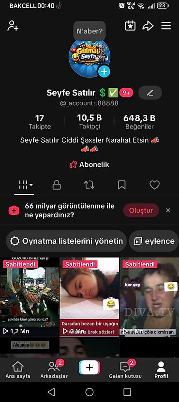 Məhsul: TikTok səhifəsi – “Gülməli Səyfa” mövzulu kontent hesabı