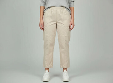 ubrania używane hurt: Material trousers for women, size XL