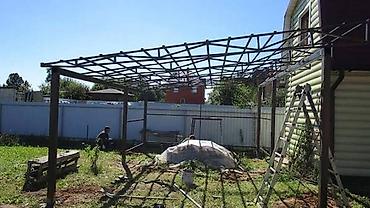 кости: Кованый навес/арочная кровля для двора - Каркас: прочная сварная — 8
