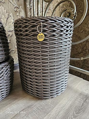 Горшки для растений: Набор плетёных кашпо из искусственного ротанга. Ручная работа — 5