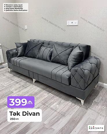 Divanlar: Tək Divan – 250 sm - Açılan, bazalı mexanizm: gündəlik istifadəyə və — 1