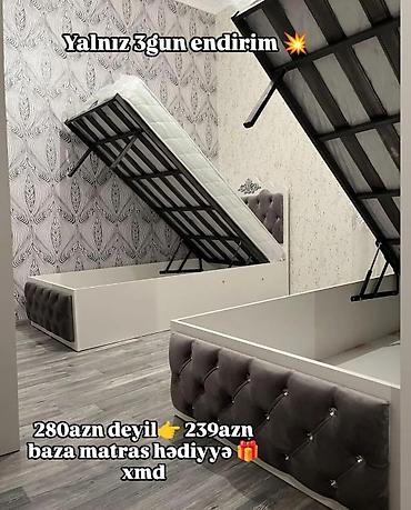 Qaldırılan mexanizmalı yataq bazası dəsti - Yumşaq kapitonaj başlıq