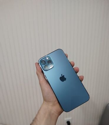 iphone 12 mavi: IPhone 12 Pro Max, 128 GB, Mavi, Zəmanət, Barmaq izi, Simsiz şarj
