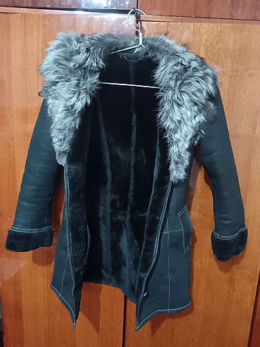 Дубленки: Дубленка, Короткая модель, С капюшоном, M — 2