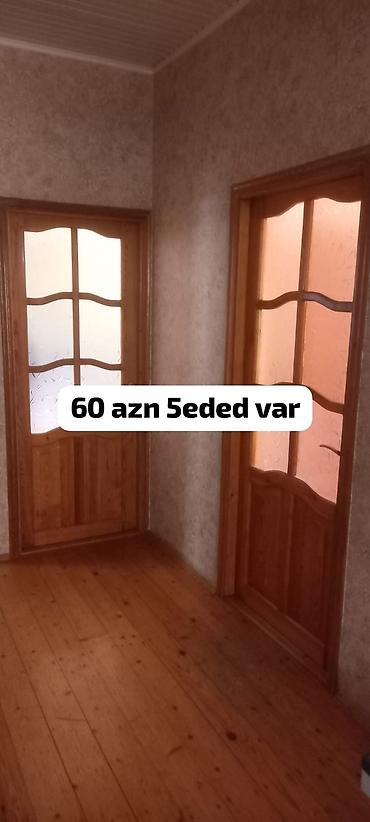 Taxta otaq qapıları – şüşəli dizayn - Material: təbii ağac (taxta