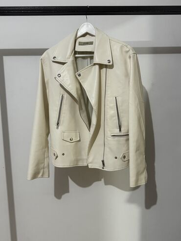 чисто кожаная куртка: Кожаная куртка, Косуха, Эко кожа, Оверсайз, Удлиненная модель, M (EU 38)