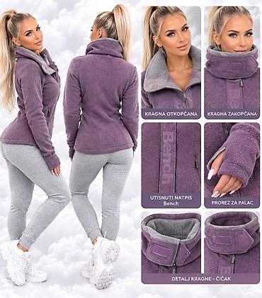 tech fleece ženski: Ženska fleece jakna duks Bench – ljubičasta - Topao, mekan fleece — 4