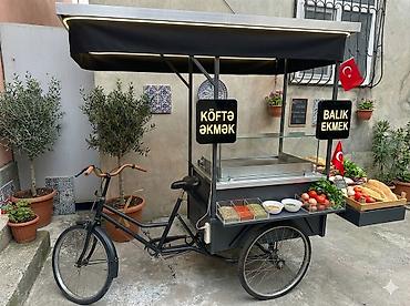 demir araba: Səyyar satış arabası – 3 təkərli velosipedlə - İstehsal: metal — 5