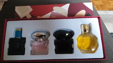 Parfemi: Set od 4 parfema, 2 muska i 2 zenska. Cena 1600