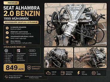 Sbor motorlar və silindr başlıqları: Seat Alhambra 2.0 benzin mühərrik (1999) Xüsusiyyətlər: - 2.0 benzin — 1