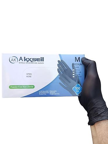 mini soyuducu: Akxseil qara nitril əlcək S,M,L ölçü Avtoservislər və klinikalar üçün — 1