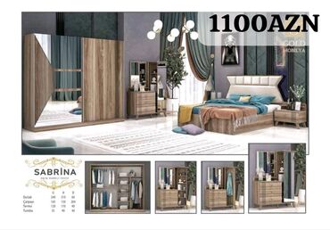 Yataq otağı dəstləri: İkinəfərlik çarpayı, Dolab, Termo, 2 tumba, Azərbaycan, Yeni — 22