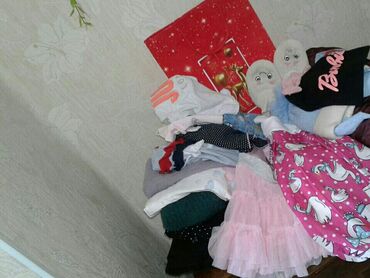 детские платья снежинки на новый год: Комплект, цвет - Розовый, Б/у
