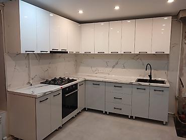 Кухонные гарнитуры: Кухонный гарнитур, Новый, цвет - Бежевый, МДФ, Самовывоз, Бесплатная доставка, Платная доставка — 4