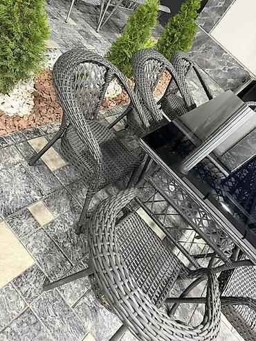 деревянные стол: Комплект садовой мебели, Кресла, Ротанг — 5