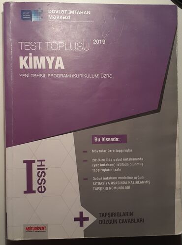 kimya 2 hisse pdf: Kimya 1-ci hissə Test toplusu