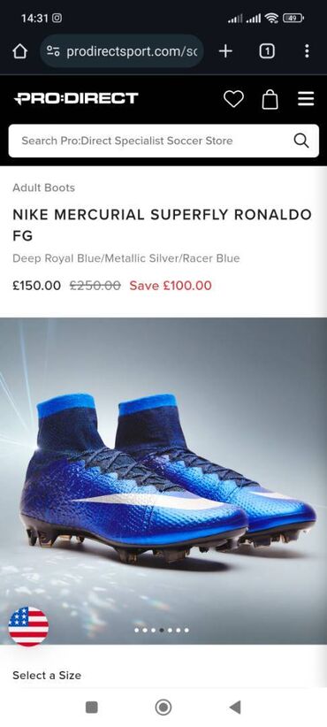 ucuz kişi geyimləri: Nike Mercurial Superfly Ronaldo FG Deep Royal Blue/Metallic