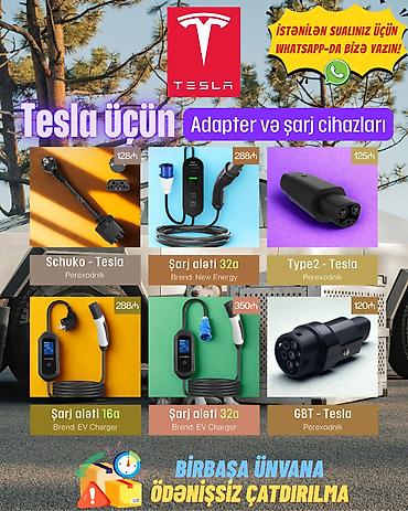 tam elektrikli maşınlar: Tesla üçün şarj adapterləri! ⚡ Elektromobil üçün hər növ adapter və — 1
