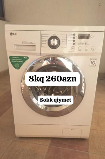 Paltaryuyan maşınlar: Paltaryuyan maşın LG, 8 kq, İşlənmiş, Avtomat, Qurutma var, Ünvandan götürmə, Ödənişli çatdırılma