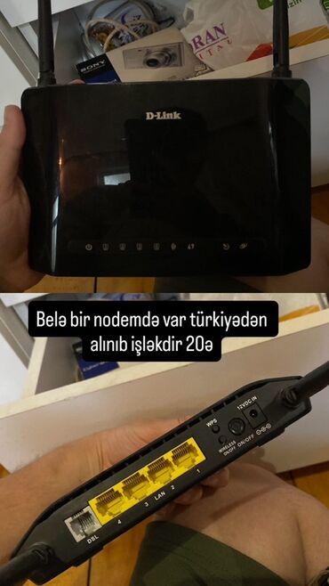 simsiz wifi router: D-Link markalı bu qara rəngli simsiz modem ev və ya ofis şəbəkələri