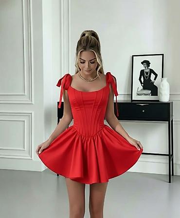 Haljine: Mini haljina sa korset krojem - Model: kratka A-linija sa punim — 1