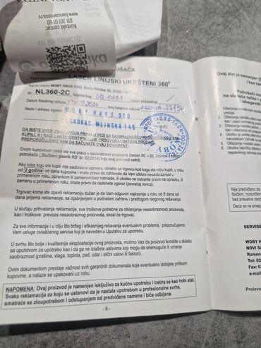 Libele: Koriscen samo jednom za svoje potrebe garntni list uz njega.Womax — 6