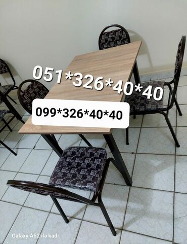 həyət stol stulu: Mətbəx üçün, Qonaq otağı üçün, Yeni, Açılan, Dördbucaq masa, 4 stul, Azərbaycan