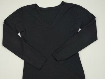 czarne t shirty w serek: Sweter, S, stan - Dobry