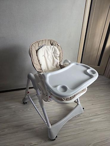 plaslar kisi: Uşaq yemək stulu – Babytino - Rəng: bej oturacaq, ağ karkas və tepsi — 1