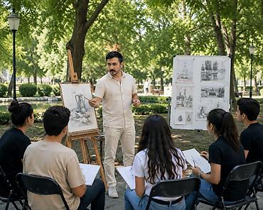 ressamliq: Peşəkar rəssamlıq kursuna start verildi. Tanınmış rəssam Elmar — 2