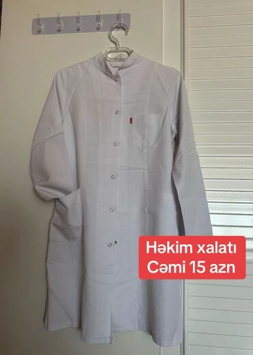Медицинские лампы: Ağ rəngli, uzunqol tibbi xalat, rahat istifadə üçün nəzərdə