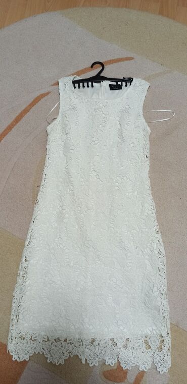 elegantna crno bela haljina dobijenapoklon broj: M (EU 38), bоја - Bela, Drugi stil, Kratkih rukava
