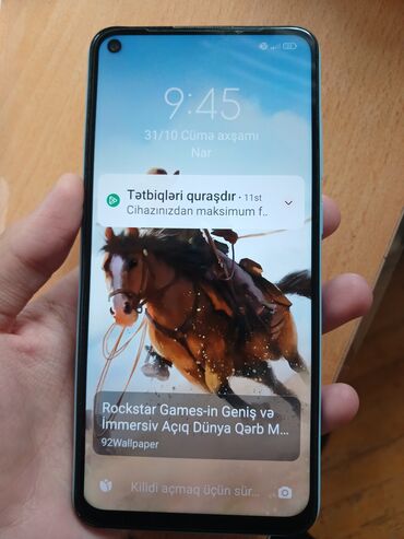 redmi not 9 c qiymeti: Xiaomi Redmi Note 9, 64 GB, rəng - Göy, 
 Barmaq izi, İki sim kartlı