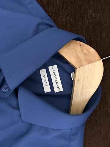 kişi köynəkləri: Aristokrat kişi köynəyi – Slim Fit - Rəng: Göy - Model: Qısaqol — 2