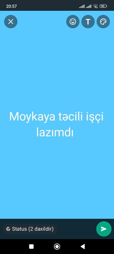 resepsn isi: Avtoyuyucu tələb olunur, 1/1, Natamam iş günü, Gündəlik ödəniş