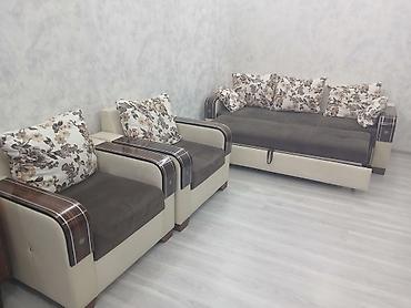 Комплекты диванов и кресел: Qonaq otağı üçün 3-lü dəst: divan + 2 kreslo - Rəng: krem + qəhvəyi — 2
