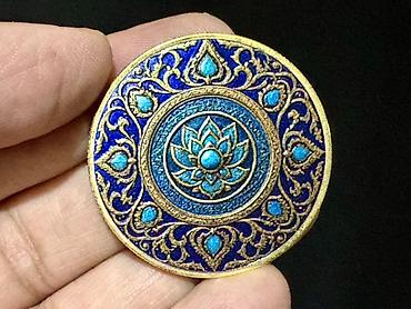 gümüş sikkə: Məhsul: Emallı dekorativ kolleksiya sikkəsi – “Göz” və “Lotus” — 2