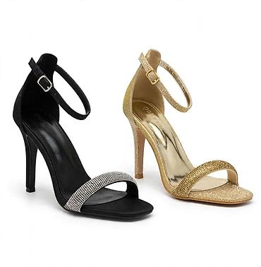deichmann obuca: Elegantne ženske sandale na štiklu - Model: otvoreni prsti, tanka — 1