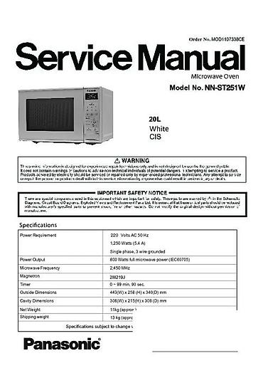 panasonic mikrodalga: Mikrodalğalı soba rəng - Ağ, Yeni — 9