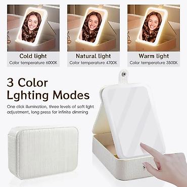 Другое: LED işıqlı makiyaj güzgülü kosmetik/qızıl qabı - Kompakt ölçülü — 5