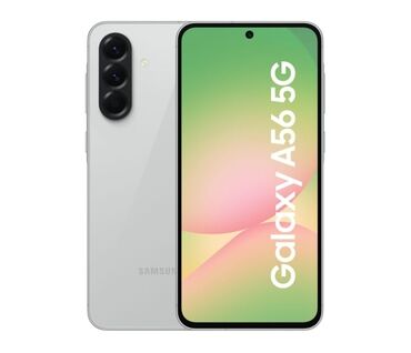 изогнутый экран: Samsung Galaxy A56, Новый, 256 ГБ, цвет - Белый, 1 SIM, 2 SIM, eSIM