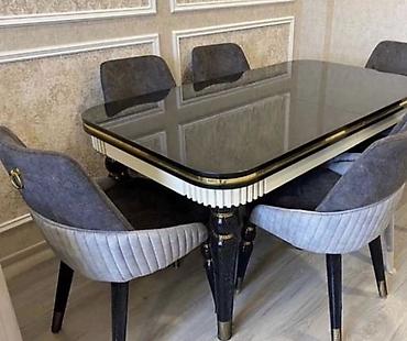 Masa və oturacaq dəstləri: Açılmayan, Dördbucaq masa, 6 stul — 5