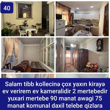 kirayə ev nərmanov: 100 м², 4 комнаты